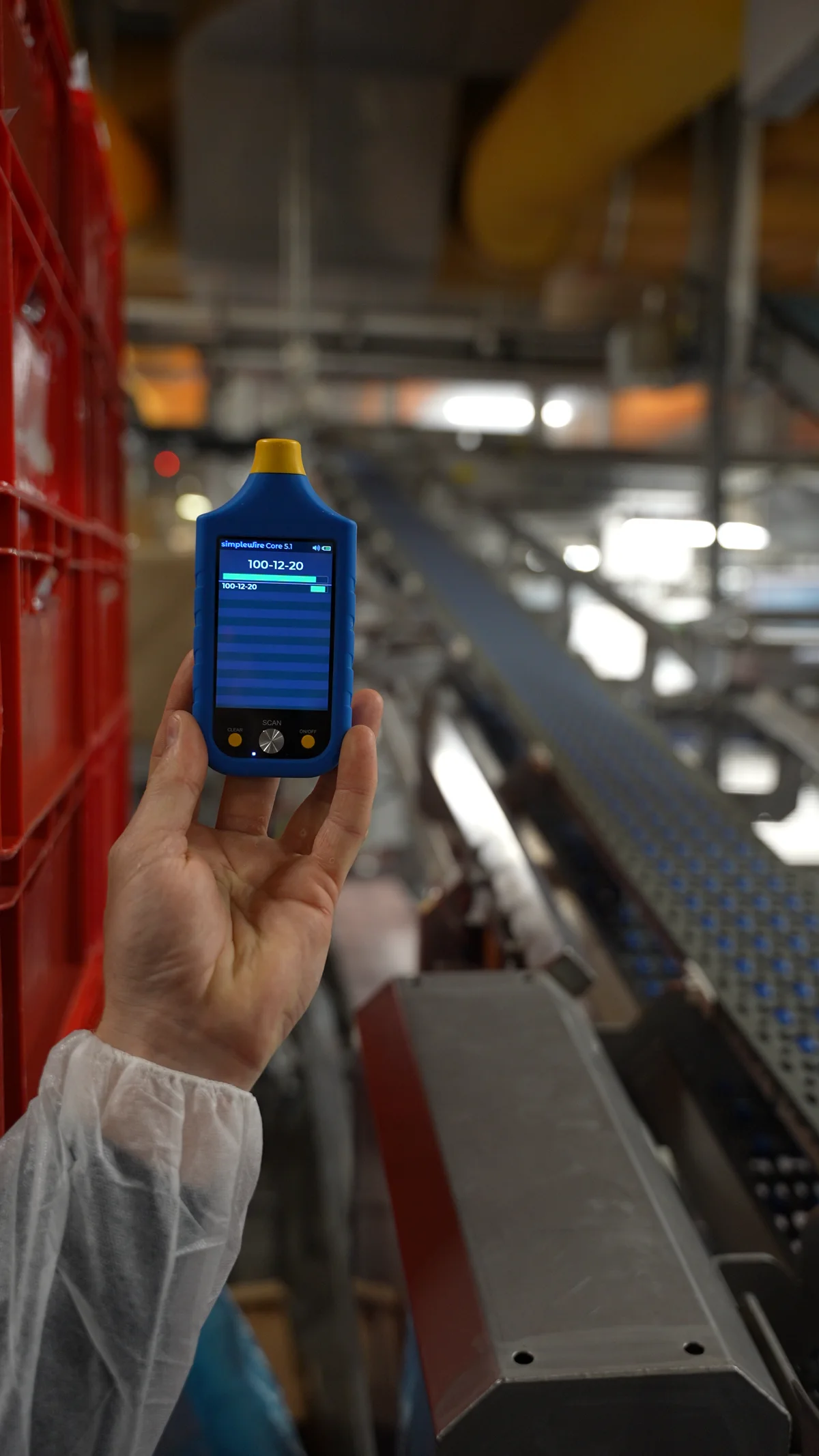 Simplewire Scanner viser den identificerede gruppe direkte ved produktionsanlægget